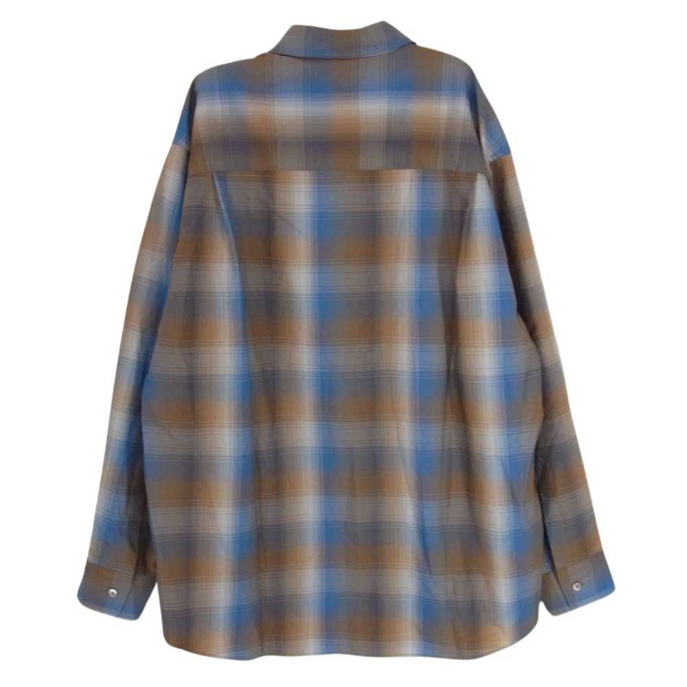 AURALEE オーラリー A23SS01LC SUPER LIGHT WOOL CHECK SHIRT スーパー ライト ウール チェック 長袖 シャツ ブラウン系 4【中古】