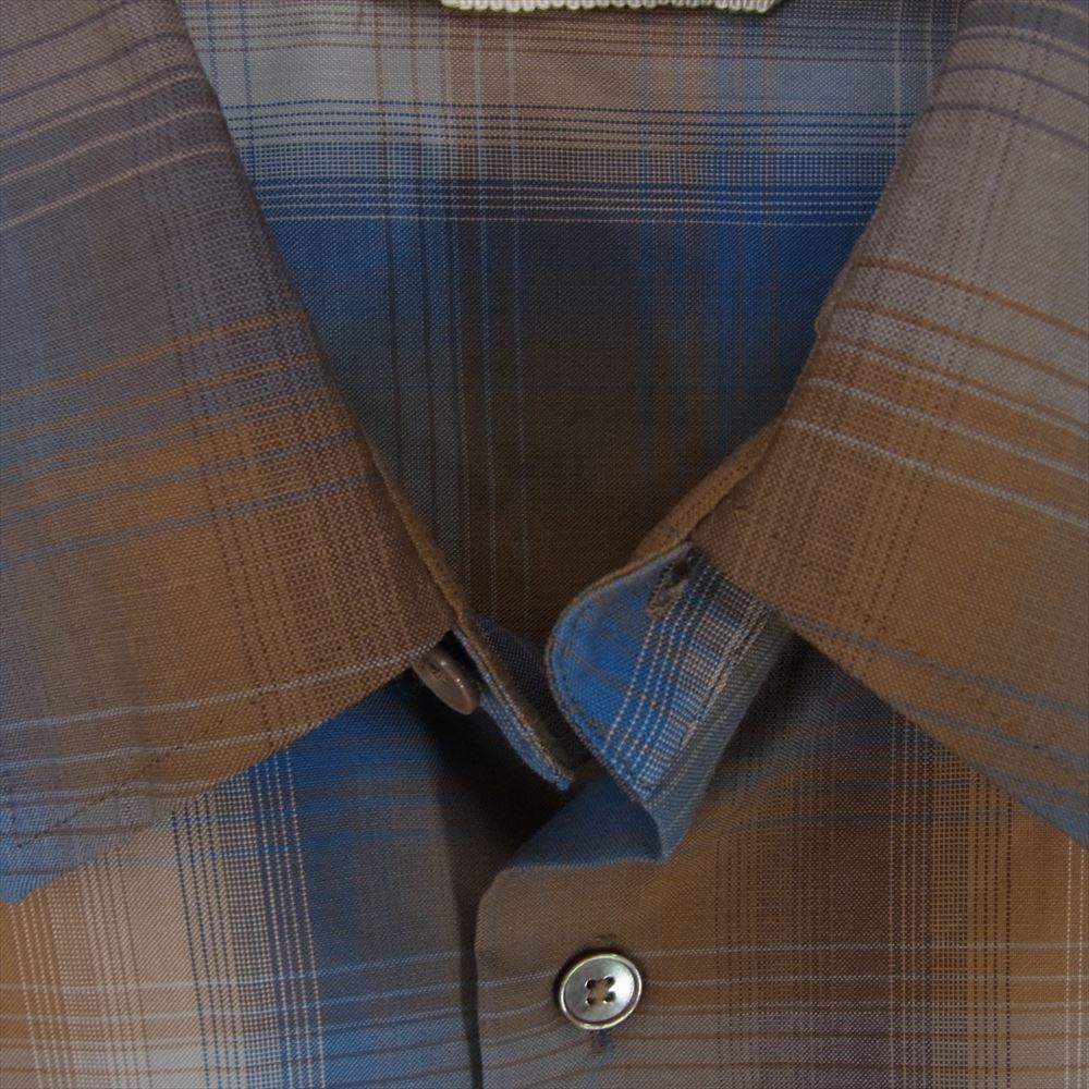 AURALEE オーラリー A23SS01LC SUPER LIGHT WOOL CHECK SHIRT スーパー ライト ウール チェック 長袖 シャツ ブラウン系 4【中古】