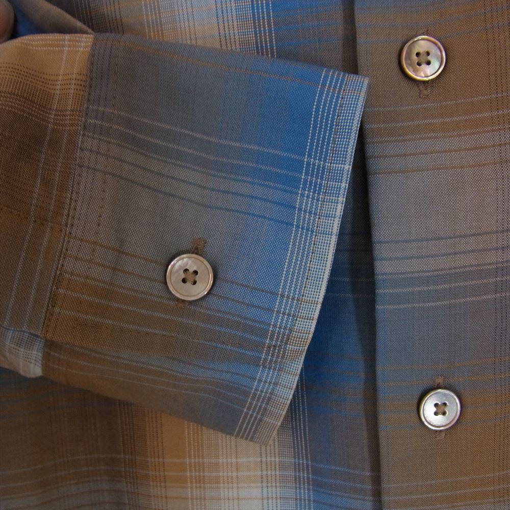 AURALEE オーラリー A23SS01LC SUPER LIGHT WOOL CHECK SHIRT スーパー ライト ウール チェック 長袖 シャツ ブラウン系 4【中古】