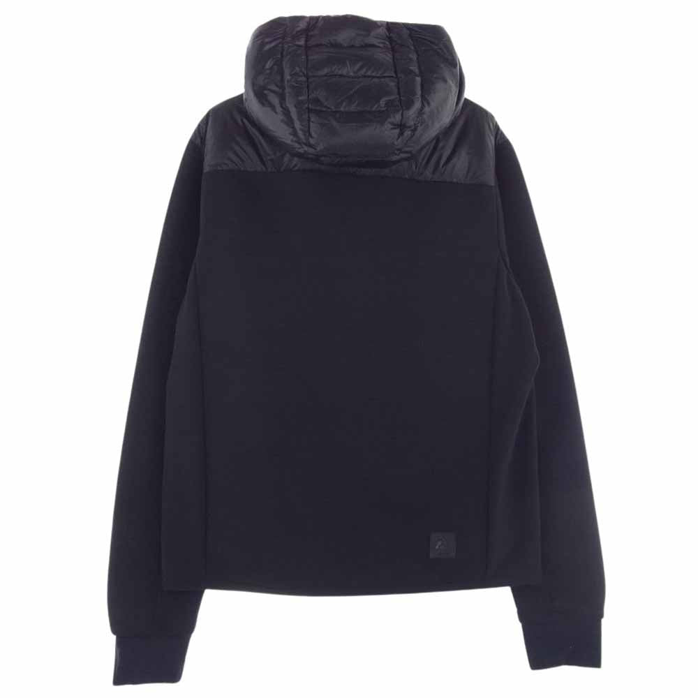 MONCLER モンクレール 21AW G20979B00009 GRENOBLE グルノーブル CARDIGAN ダウンジャケット フーディー 切替 ロゴ ワッペン  ブラック系 L【美品】【中古】