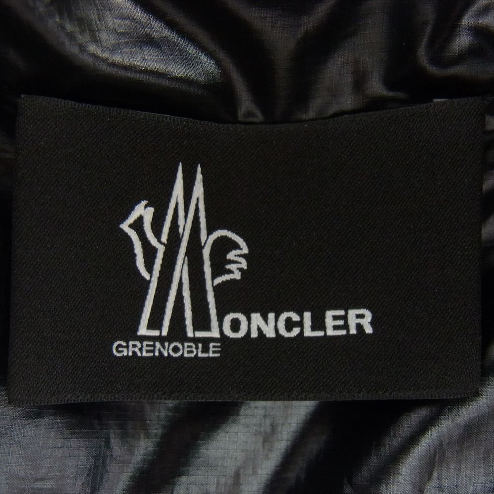 MONCLER モンクレール 21AW G20979B00009 GRENOBLE グルノーブル CARDIGAN ダウンジャケット フーディー 切替 ロゴ ワッペン  ブラック系 L【美品】【中古】