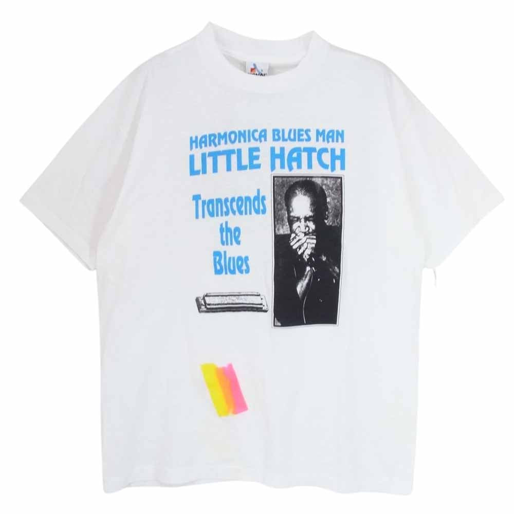 ヴィンテージ 80s USA製 HARMONICA BLUES プリント 半袖 Tシャツ ホワイト系 L【中古】