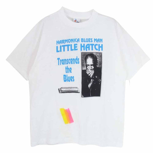 ヴィンテージ 80s USA製 HARMONICA BLUES プリント 半袖 Tシャツ ホワイト系 L【中古】