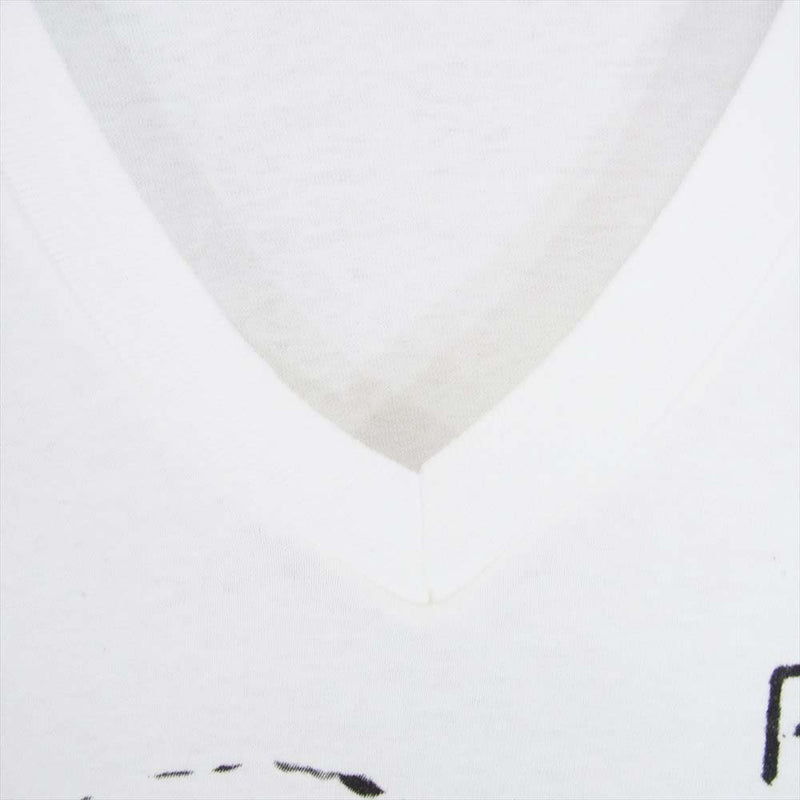 ヴィンテージ Hanesタグ 袖 シングルステッチ PATTI SMITH プリント Vネック 半袖 Tシャツ ホワイト系 XL【中古】