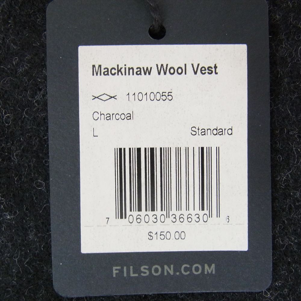 FILSON フィルソン Mackinaw Wool Vest マッキノー ウール ベスト チャコール系 L【中古】