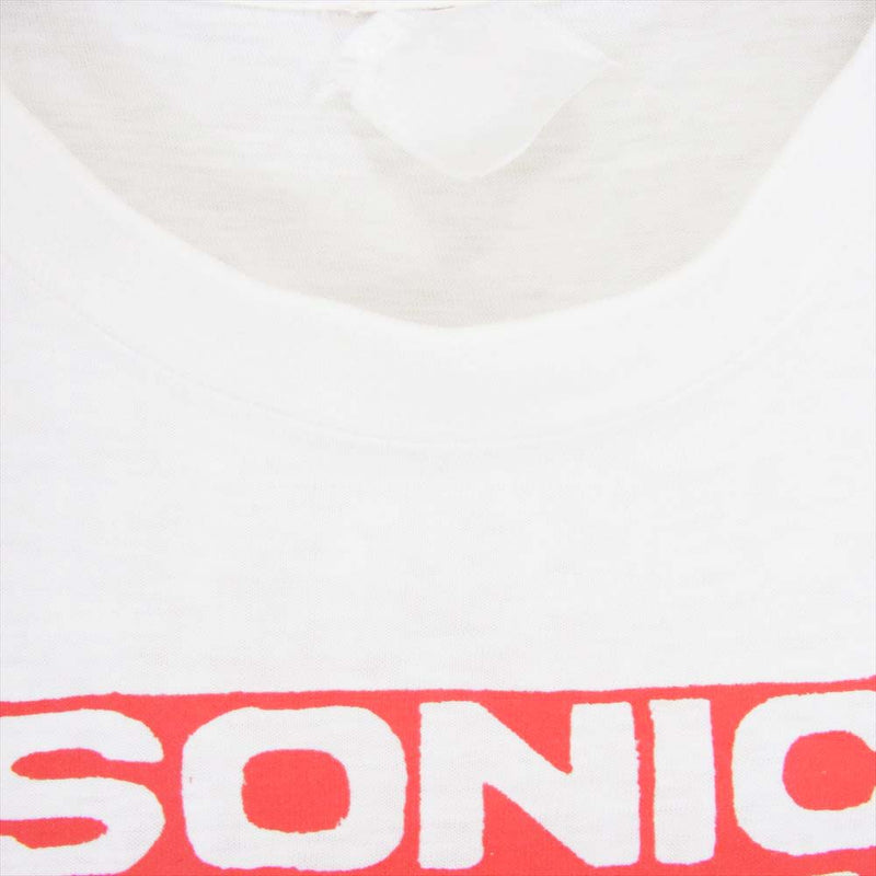 ヴィンテージ 80s~90s SONIC YOUTH プリント 丸首 クルーネック 半袖 Tシャツ ホワイト系 サイズ表記無【中古】
