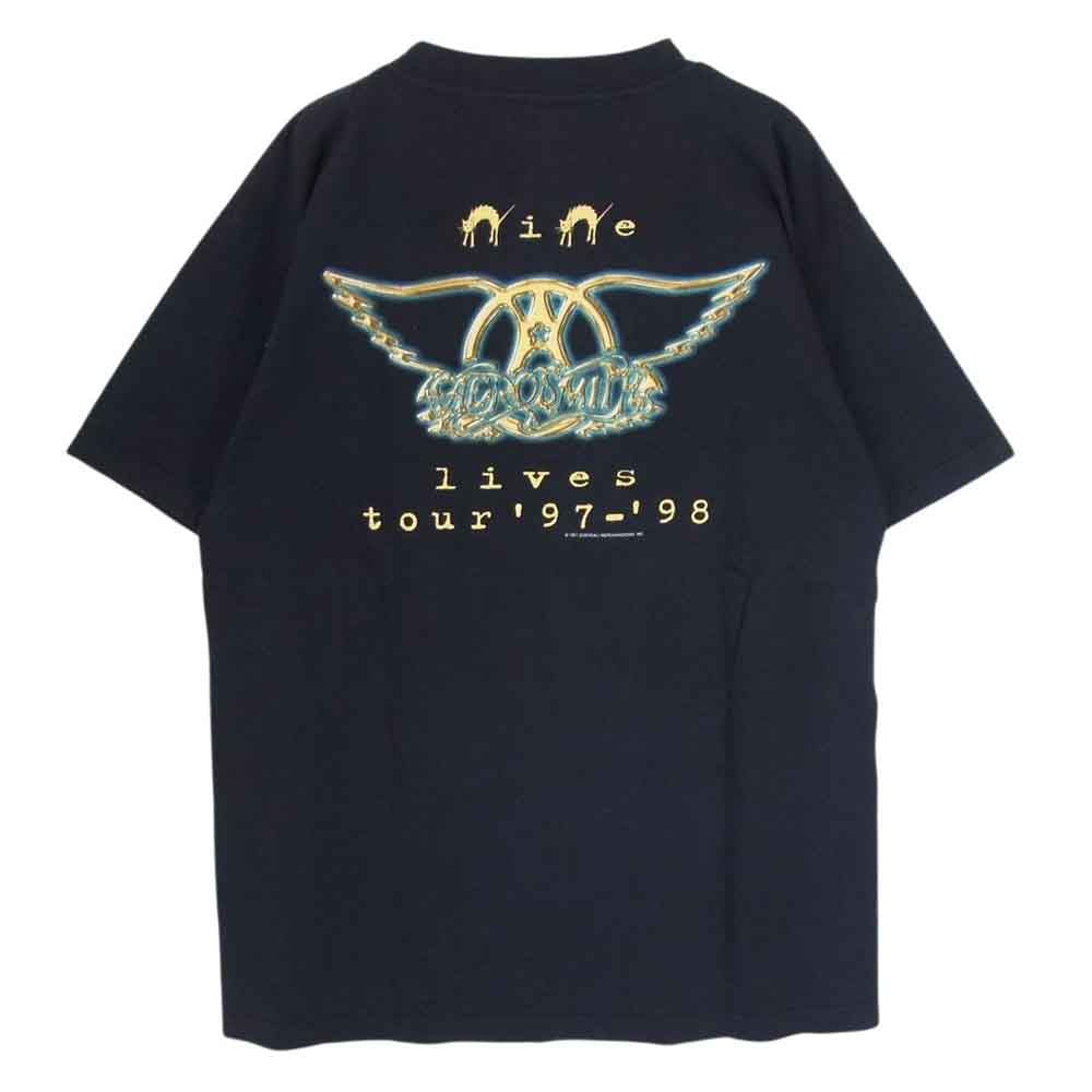 USA製 AERO SMITH Nine Lives tour97-98 エアロ スミス バンドTシャツ ブラック系 L【中古】