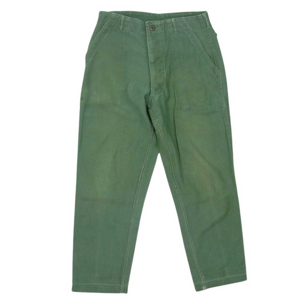 米軍 DSA 100-67-C-3509 60S アメリカ軍 OG-107 TROUSERS MENS COTTON SATEEN トラウザーズ コットン パンツ 32×29 カーキ系 32【中古】