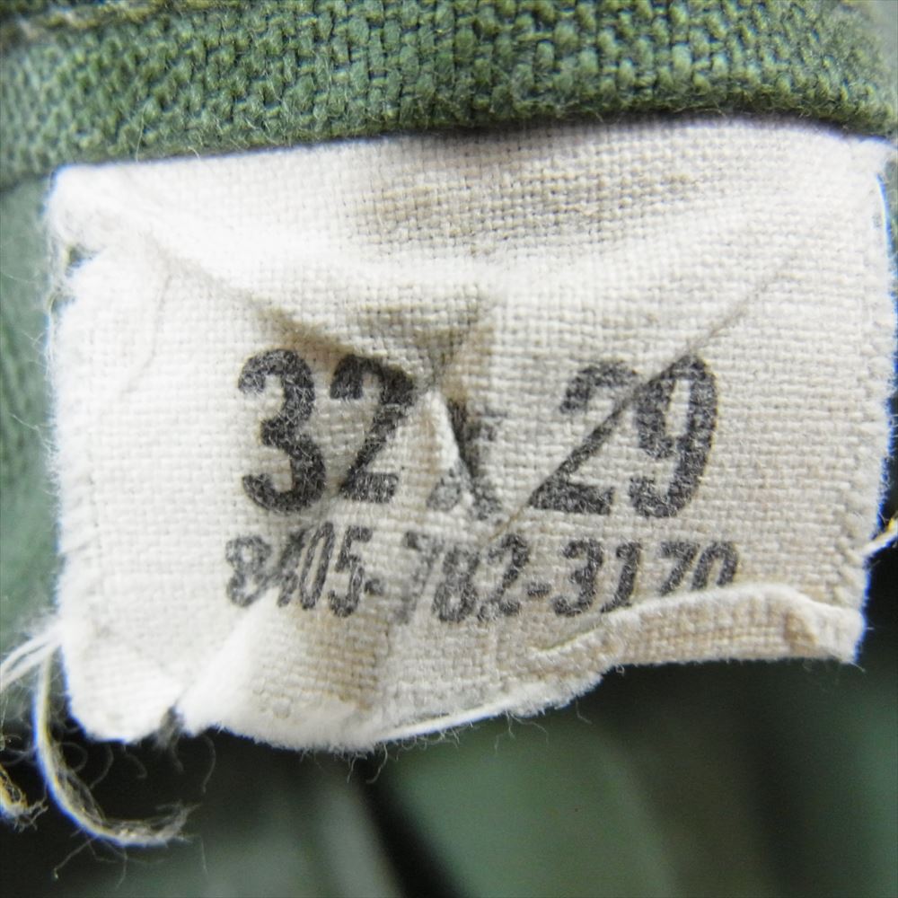 米軍 DSA 100-67-C-3509 60S アメリカ軍 OG-107 TROUSERS MENS COTTON SATEEN トラウザーズ コットン パンツ 32×29 カーキ系 32【中古】