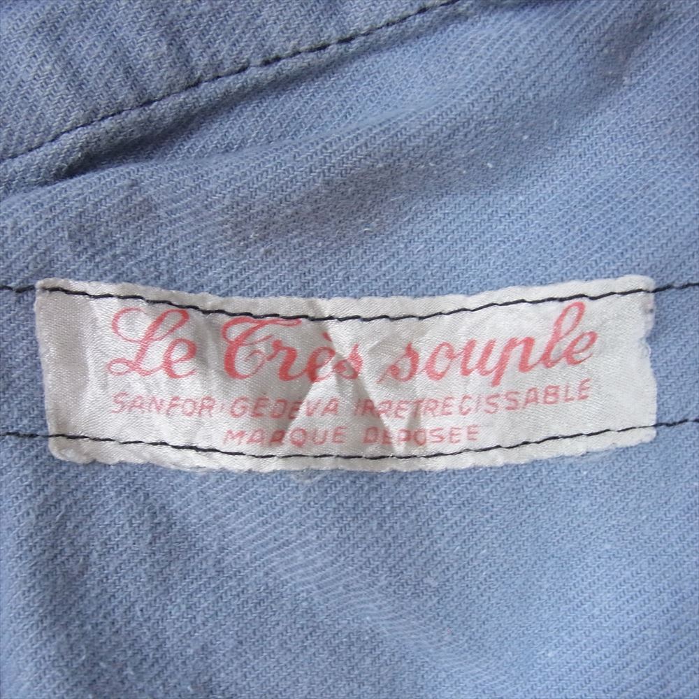 50s 60s コットンピケ フレンチ ワークパンツ グレー系 サイズ表記無【中古】