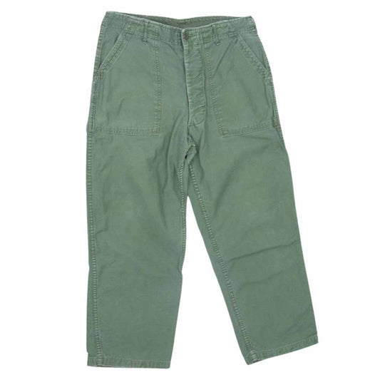 米軍 DSA-100-594 ヴィンテージ 60S アメリカ軍 OG-107 TROUSERS MENS COTTON SATEEN トラウザーズ コットン パンツ 34×29 カーキ系 34【中古】