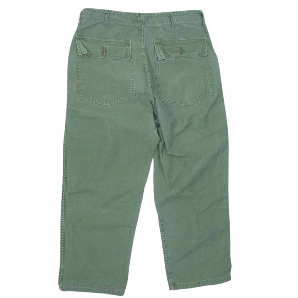 米軍 DSA-100-594 ヴィンテージ 60S アメリカ軍 OG-107 TROUSERS MENS COTTON SATEEN トラウザーズ コットン パンツ 34×29 カーキ系 34【中古】