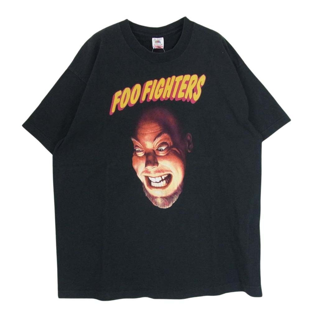 90s USA製 FOO FIGHTERS フーファイターズ 半袖 クルーネック バンド Tシャツ ブラック系 XL【中古】