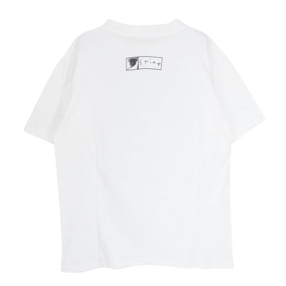ヴィンテージ 90s USA製 Richard Stine プリント 丸首 クルーネック 半袖 Tシャツ ホワイト系 L【中古】