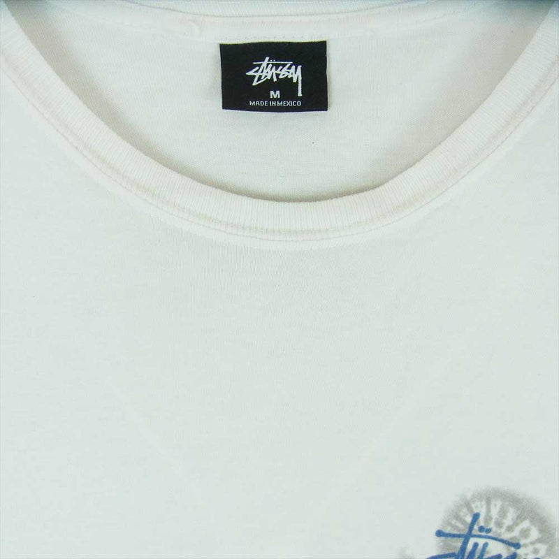 STUSSY ステューシー ストックロゴ 長袖 Tシャツ コットン メキシコ製 オフホワイト系 M【中古】