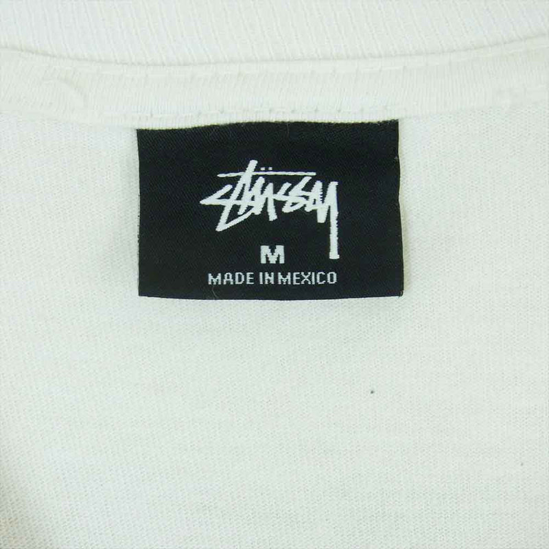 STUSSY ステューシー ストックロゴ 長袖 Tシャツ コットン メキシコ製 オフホワイト系 M【中古】