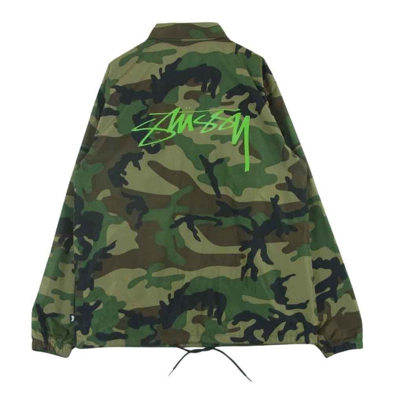 STUSSY ステューシー CAMO CRUIZE COACH JACKET 迷彩 カモフラ ナイロン コーチ ジャケット カーキ系 M【中古】