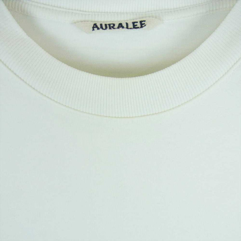 AURALEE オーラリー 18SS A8ST01SU STAND-UP TEE スタンドアップ 半袖 Tシャツ コットン 日本製 ホワイト系 4【中古】