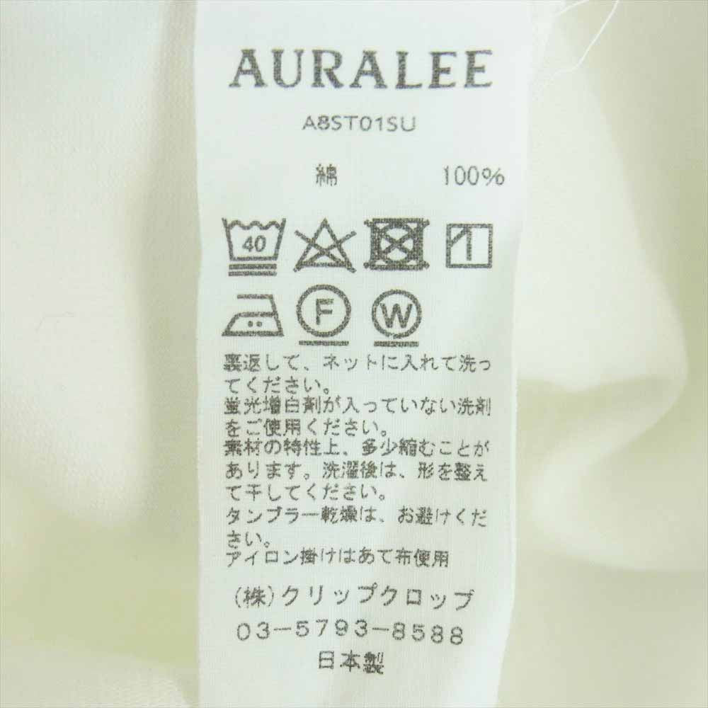 AURALEE オーラリー 18SS A8ST01SU STAND-UP TEE スタンドアップ 半袖 Tシャツ コットン 日本製 ホワイト系 4【中古】