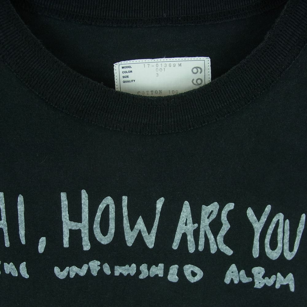 Sacai サカイ 17SS 17-01369M Daniel Johnston TEE ダニエルジョンストン プリント 半袖 Tシャツ ブラック系 3【中古】