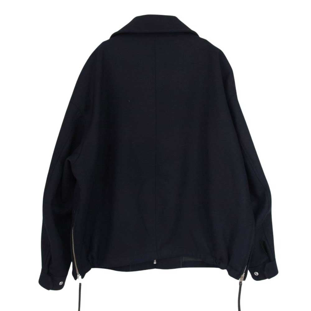 THE RERACS ザリラクス 22AW HIGH NECK HARRINGTON JACKET ハイネック ハリントン ジップアップ ジャケット ネイビー系 48【中古】