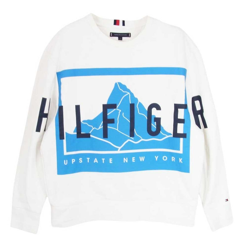 TOMMY HILFIGER トミーヒルフィガー UPSTATE NEW YORK アップステート ニューヨーク プリント スウェット ホワイト系 L【中古】