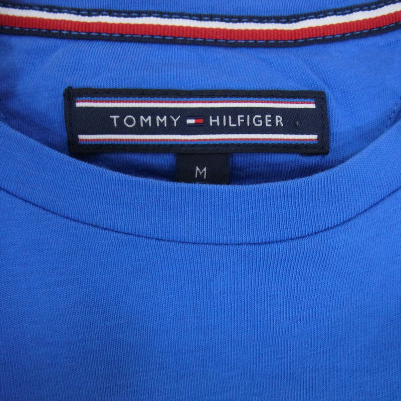 TOMMY HILFIGER トミーヒルフィガー ロゴ 丸首 クルーネック コットン 長袖 Tシャツ ブルー系 M【中古】