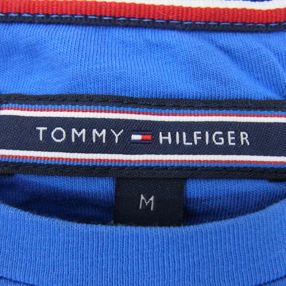 TOMMY HILFIGER トミーヒルフィガー ロゴ 丸首 クルーネック コットン 長袖 Tシャツ ブルー系 M【中古】