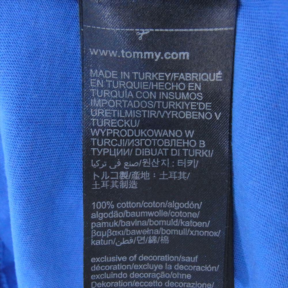 TOMMY HILFIGER トミーヒルフィガー ロゴ 丸首 クルーネック コットン 長袖 Tシャツ ブルー系 M【中古】
