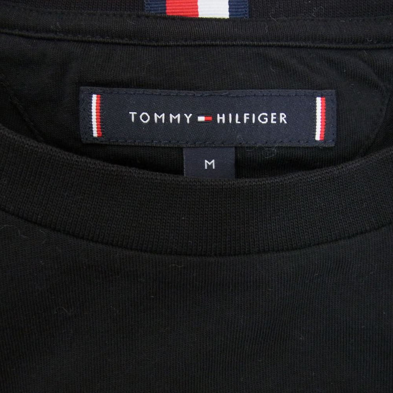 TOMMY HILFIGER トミーヒルフィガー シグネチャー ロゴ 半袖 Tシャツ ブラック系 M【中古】