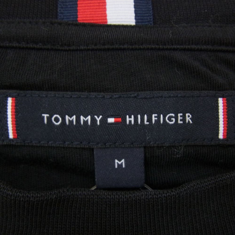 TOMMY HILFIGER トミーヒルフィガー シグネチャー ロゴ 半袖 Tシャツ ブラック系 M【中古】