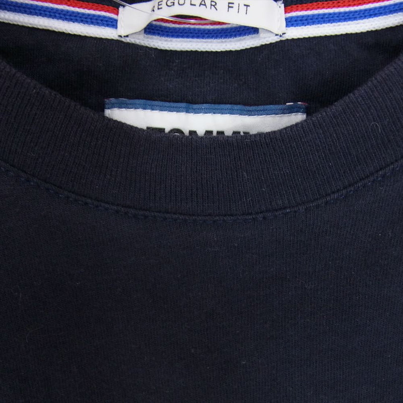 TOMMY HILFIGER トミーヒルフィガー SINCE 1985 フラッグ クルーネック ロゴ 半袖 Tシャツ ネイビー系 M【中古】