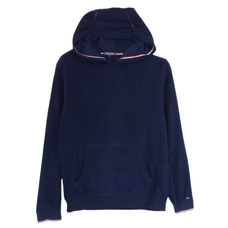 TOMMY HILFIGER トミーヒルフィガー フリース フーディ パーカー ネイビー系 S【中古】