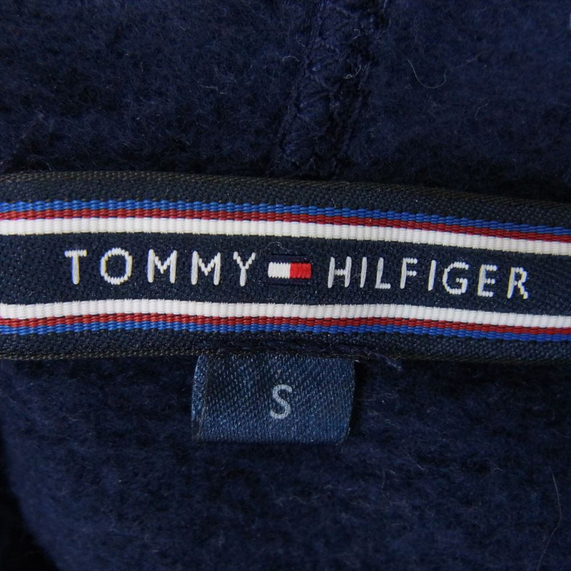 TOMMY HILFIGER トミーヒルフィガー フリース フーディ パーカー ネイビー系 S【中古】