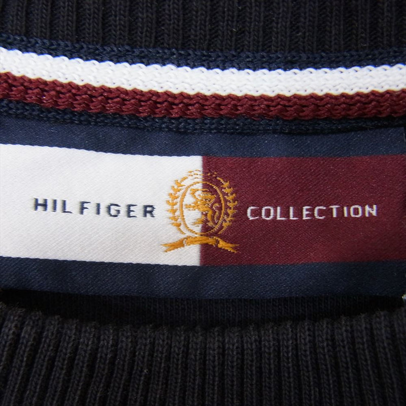 TOMMY HILFIGER トミーヒルフィガー COLLECTION コレクション エンブレム ロゴ刺繍 クルーネック スウェット トレーナー ネイビー系 M【中古】