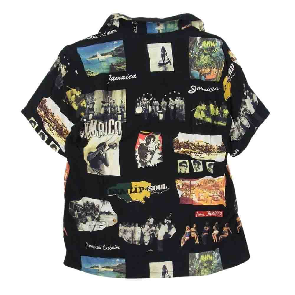 WACKO MARIA ワコマリア 17SS KINGSTON JAMAICA S/S HAWAIIAN SHIRT キングストン ジャマイカ ハワイアン 半袖 シャツ ブラック系 M【中古】