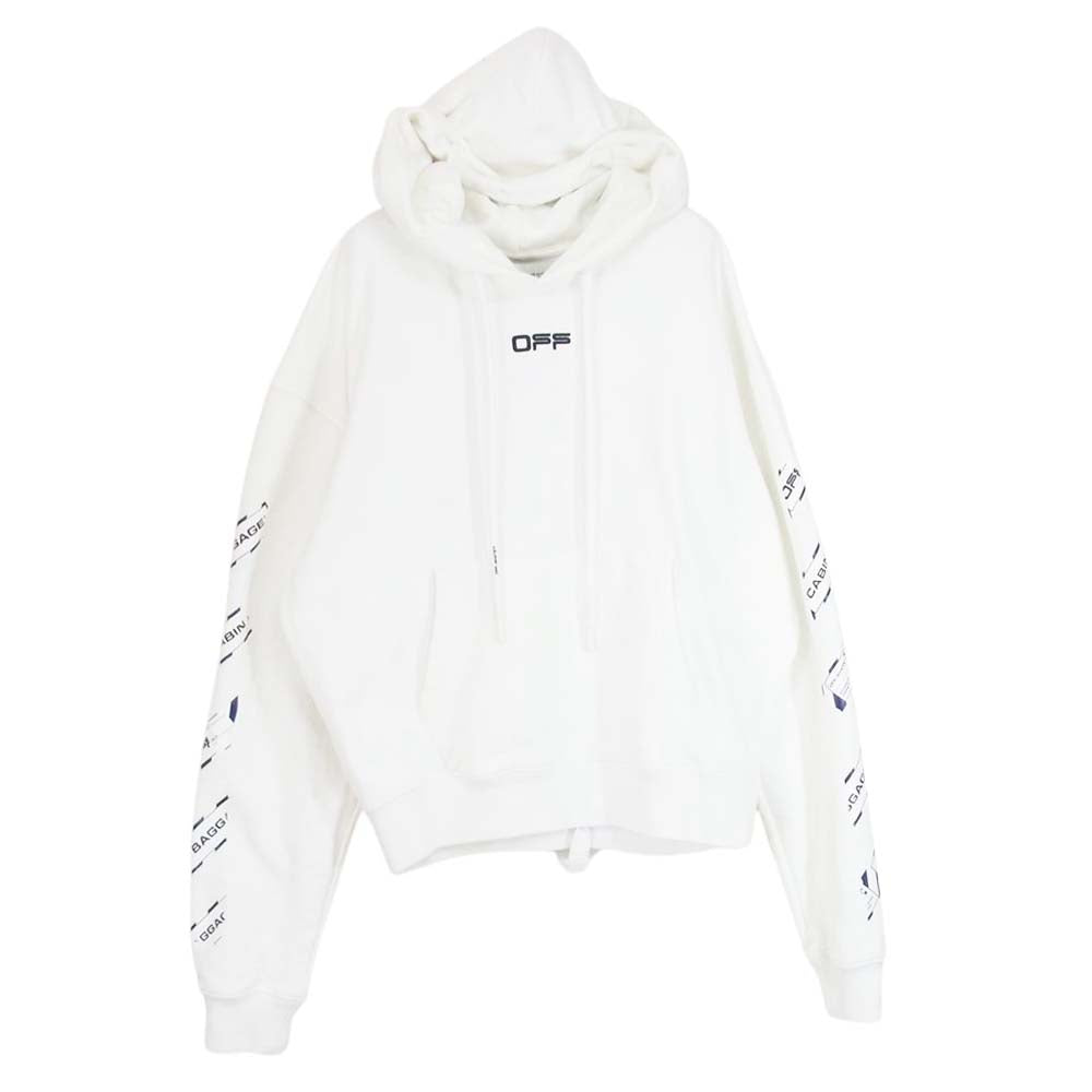 OFF-WHITE オフホワイト OMBB037S20E30003 Airport Tape Arrows Diag Hoodie エアポート テープ アローズ ダイアグ オーバー フーディー パーカー ホワイト系 S【中古】