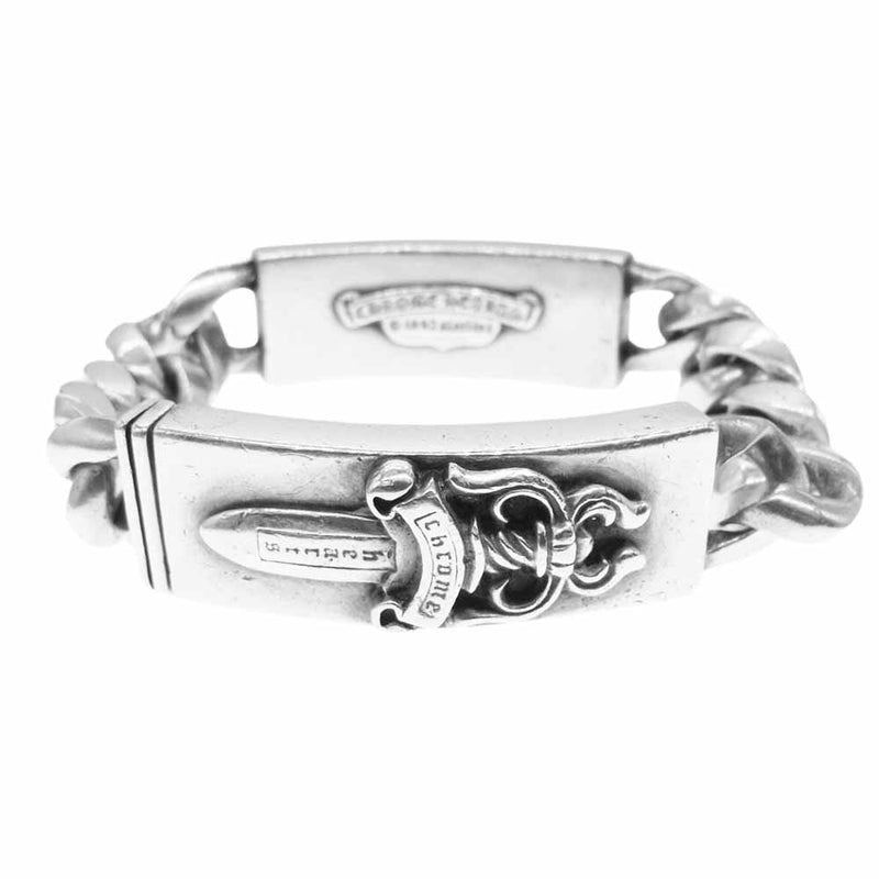 CHROME HEARTS クロムハーツ（原本無） ID DBL FLRL DGGR ダブル ID フローラル ダガー ブレスレット シルバー系【中古】