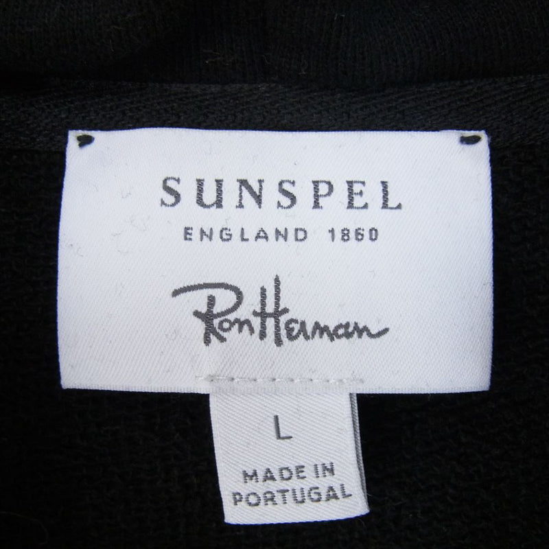 Ron Herman ロンハーマン × SUNSPEL サンスペル Loopback Loose Fit Sweat Zip Hoodie ループバック ルーズ フィット ジップ パーカー ブラック系 L【中古】