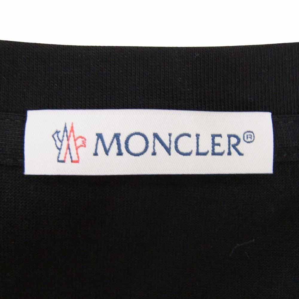 MONCLER モンクレール T-SHIRT MANICA CORTA マニカ コルタ 袖 ロゴ 半袖 Tシャツ ブラック系 S【美品】【中古】