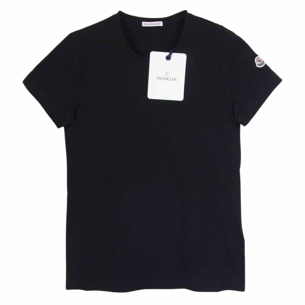 MONCLER モンクレール T-SHIRT MANICA CORTA マニカ コルタ 袖 ロゴ 半袖 Tシャツ ブラック系 S【美品】【中古】