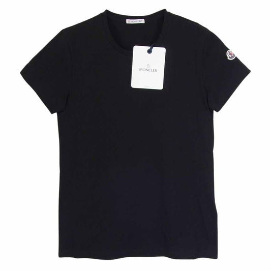 MONCLER モンクレール T-SHIRT MANICA CORTA マニカ コルタ 袖 ロゴ 半袖 Tシャツ ブラック系 S【美品】【中古】