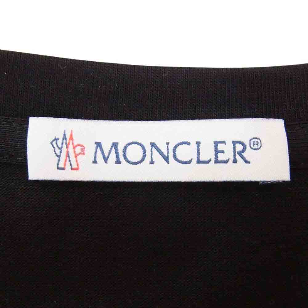 MONCLER モンクレール T-SHIRT MANICA CORTA マニカ コルタ 袖 ロゴ 半袖 Tシャツ ブラック系 S【美品】【中古】