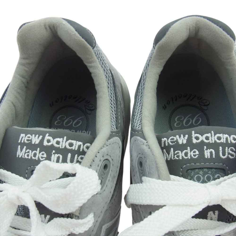 NEW BALANCE ニューバランス MR993GL  フェイクバスターズ鑑定済 USA製 993 メッシュ ランニング スニーカー グレー系 28cm【極上美品】【中古】