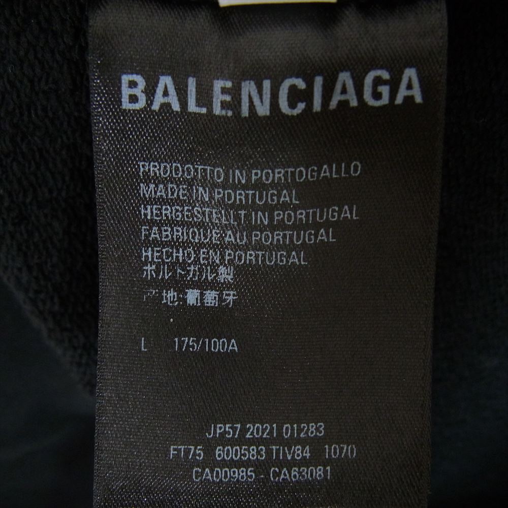 BALENCIAGA バレンシアガ 600583 バックロゴ プリント プルオーバー パーカー スウェット ブラック系 L【中古】