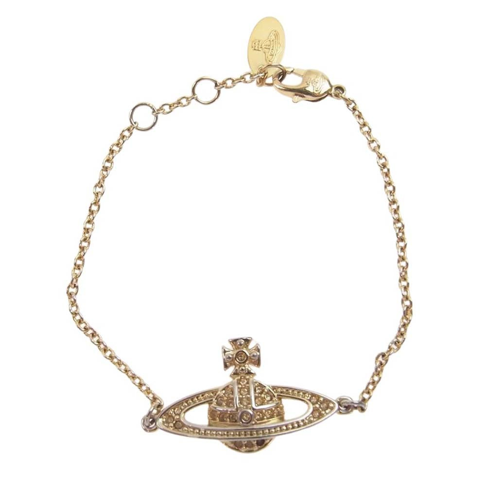 Vivienne Westwood ヴィヴィアンウエストウッド オーブ ORB ラインストーン ブレスレット ゴールド系【中古】