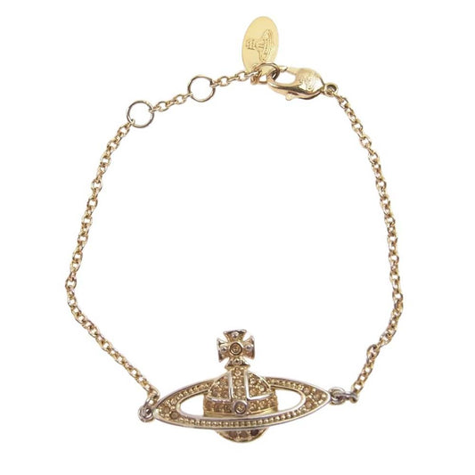 Vivienne Westwood ヴィヴィアンウエストウッド オーブ ORB ラインストーン ブレスレット ゴールド系【中古】