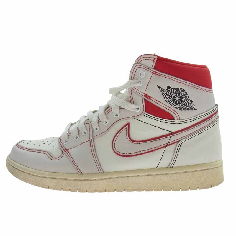 NIKE ナイキ 555088-160 Air Jordan 1 Retro High OG Sail/University Red エアジョーダン1 レトロ ハイ OG  セイル/ユニバーシティ レッド スニーカー ホワイト系 27cm【中古】