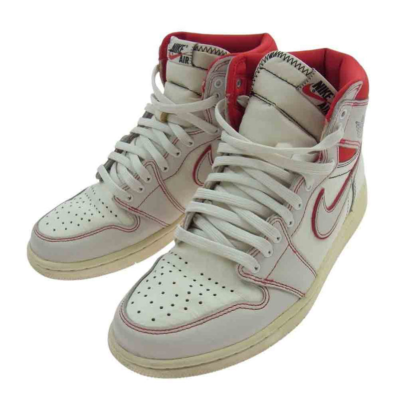 NIKE ナイキ 555088-160 Air Jordan 1 Retro High OG Sail/University Red エアジョーダン1 レトロ ハイ OG  セイル/ユニバーシティ レッド スニーカー ホワイト系 27cm【中古】