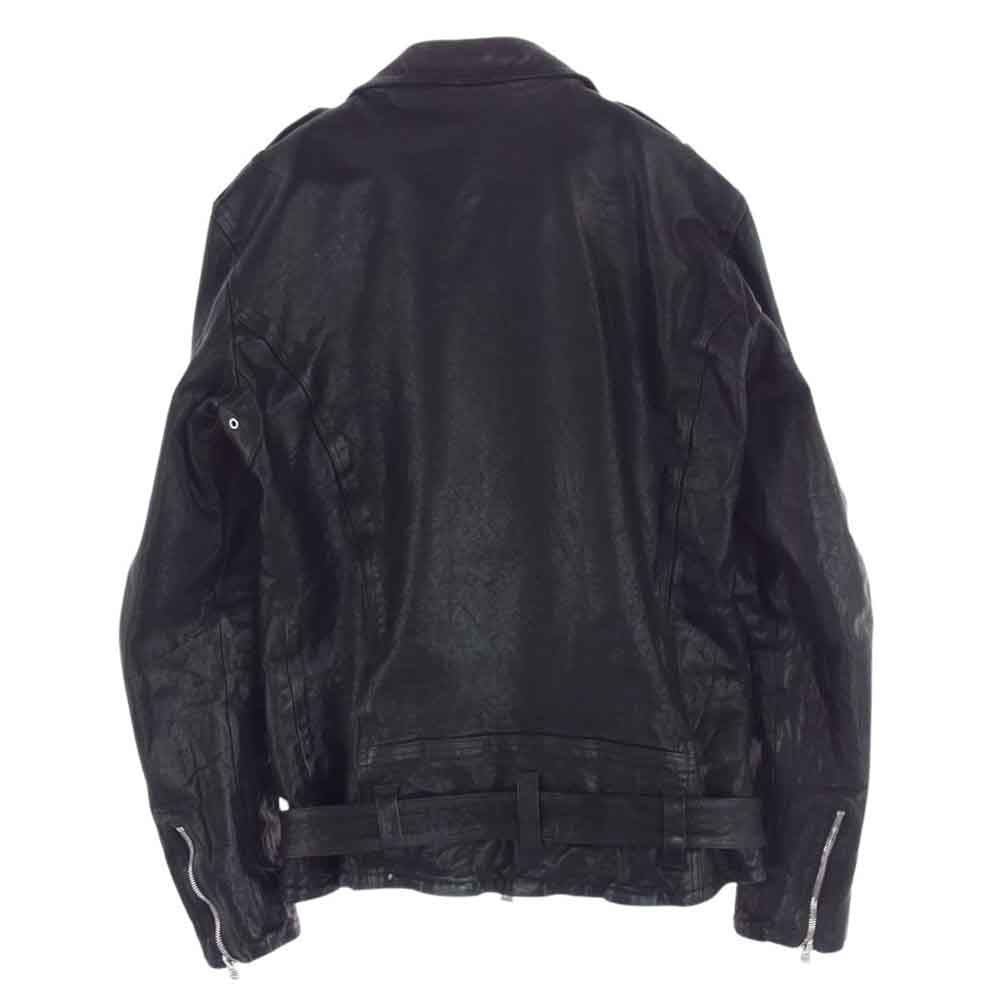 ISAMUKATAYAMA BACKLASH イサムカタヤマバックラッシュ 1773-07 DOUBLE BREASTED JACKET DOUBLE-SHOULDER OBJECT DYED 製品染め ダブルショルダー ライダース ジャケット ブラック系 XL【中古】